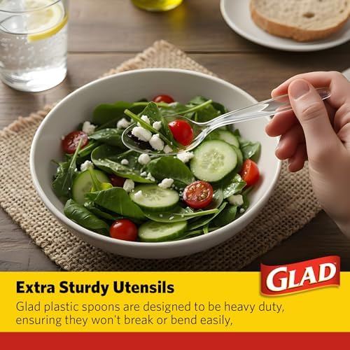 Glad Clear Disposable Cutlery Set, Forks Knives and Spoons, 24 Count, 12-Pk