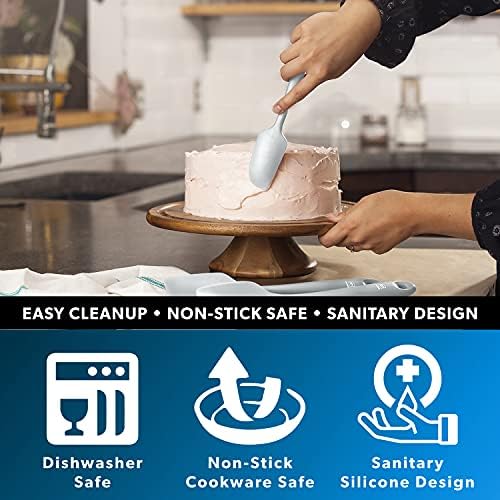 DI ORO Mini Silicone Spatula - Jar Scraper, 600F Heat Resistant, Stone