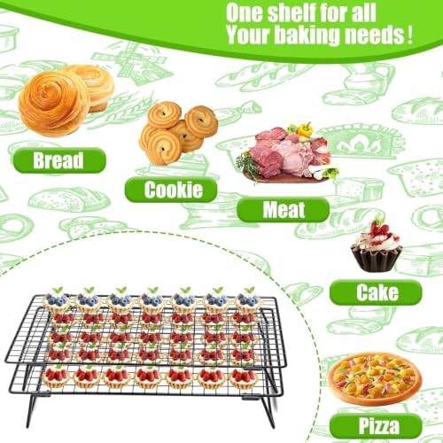 INNOVATIVE LIFE 13.4 x 9.4 inch Cooling Rack with Collapsible Legs 2 Pcs