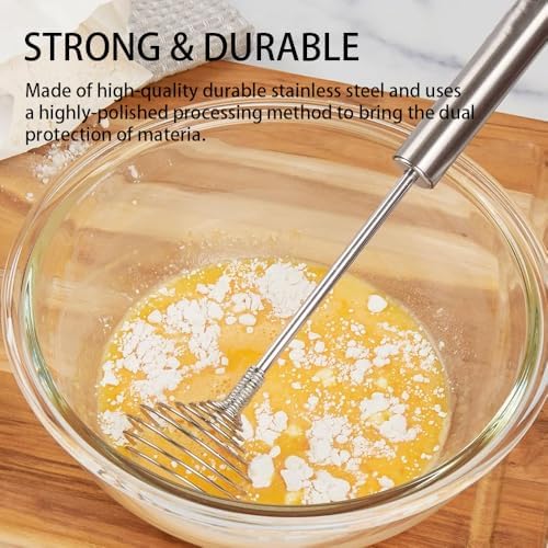 Stainless Steel Spring Coil Whisk 1 Pack, Wire Whip Egg Beater, Kitchen Cookware Hand Mixer For Cooking, Mixing, Blending, Beating, Stirring, 8.7Inch