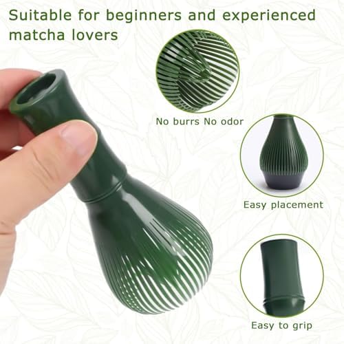 Matcha Whisk, Reusable Resin Matcha Whisk Easy to Clean Stirring Tool for Japanese Matcha Green Tea Ceremony (Green)