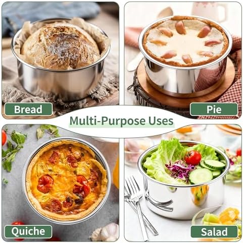 TeamFar 5 Inch Cake Pan Set of 2, Stainless Steel Layer Cake Baking Pan