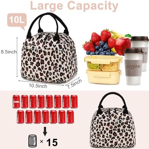 Bluboon Lunch Bag for Women Men Cute Corduroy Lunch Tote Bags Reusable Insulated Lunch Box Large Capacity Reusable Insulated Cooler for Work Picnic or Travel