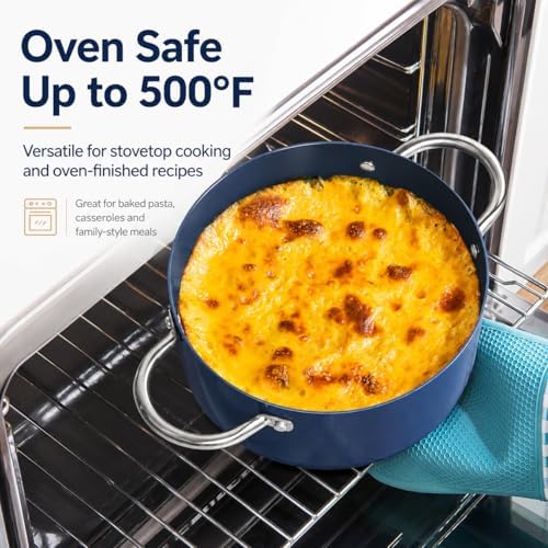 MICHELANGELO 6 Qt Ceramic Nonstick Stock Pot with Lid, Induction Ready
