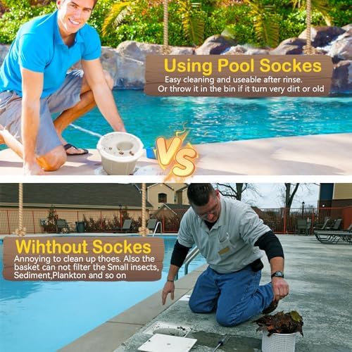 50 Pack Pool Filter Skimmer Socks - Pool Socks for Skimmer Basket