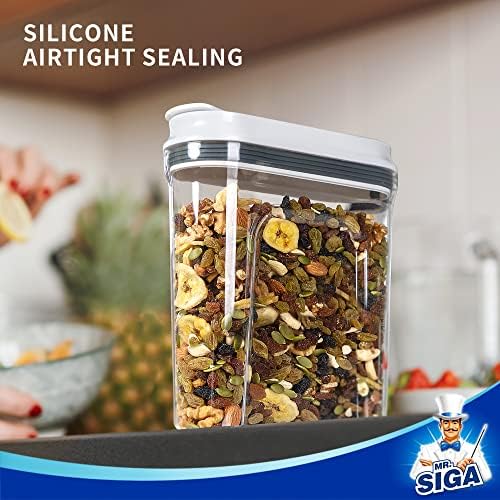 MR.SIGA Airtight Cereal Dispenser Set, Storage Containers for Dry Goods