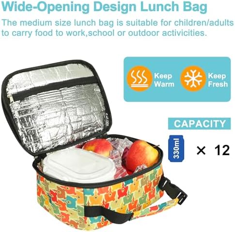 esouler Lunch Box Kids Insulated Lunch Bag for Boys & Girls Durable Children Lunchbox for School with Water Bottle Holder-Bear