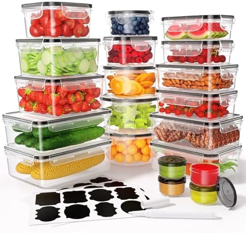 KEMETHY Large 40 Piece Food Storage Containers with Airtight Lids, BPA-free