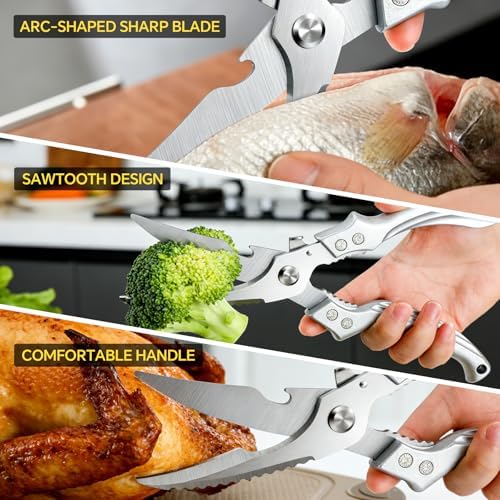 2PCS Kitchen Shears Set Multi-Purpose Kitchen Scissors for Food Heavy Duty