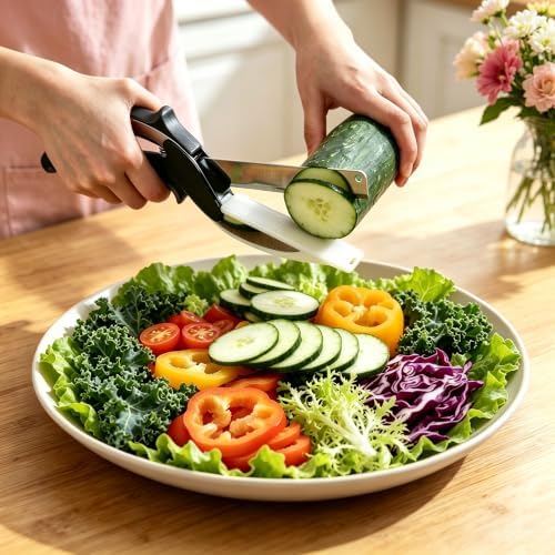 2-in-1 Kitchen Scissors with Cutting Board,Salad scissors.