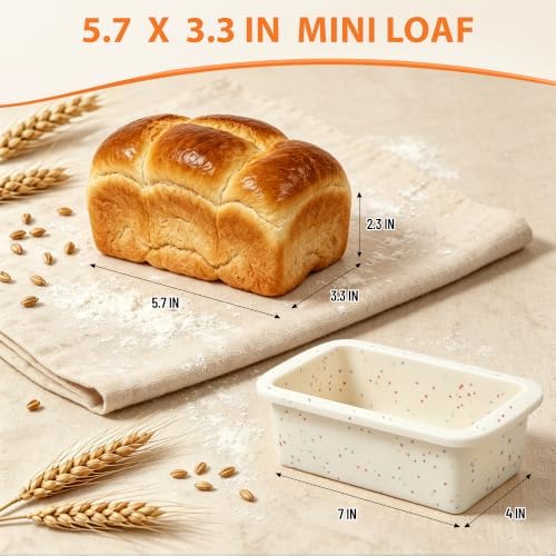 CAKETIME Silicone Mini Loaf Pans - Baking Pans Set for 5.7 x 3.3 Loaf