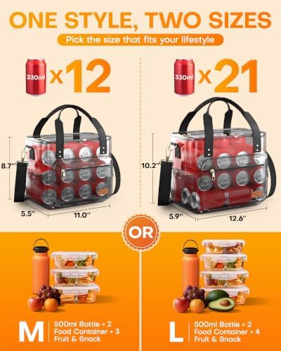 HOTOR Lunch Box Women Insulated Tote Bag Multiple Pockets Black