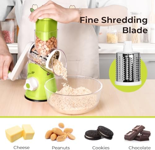 X Home Rotary Cheese Grater for Kitchen, Green