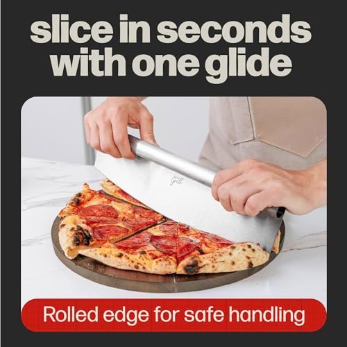 Hans Grill Pizza Cutter Rocker Blade, 14 Inch Stainless Steel