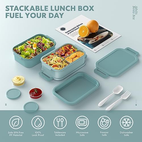 Jelife Bento Box Adult Lunch Box, 72oz Stackable Bento Lunch Box for Adults