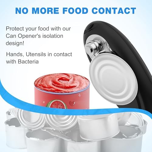 Electric Can Opener, Food Safe Automatic Can Opener with Smooth Edge, Open Your Cans with A Simple Press of Button, Can Opener Electric Kitchen Gifts for Seniors and Arthritis