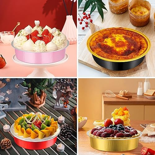 LNYZQUS 8oz Mini Pie Tins with Lids 50 Pack, 4 Inch Individual Cake Pans
