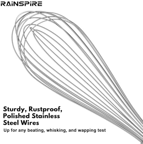 Whisk for Cooking Reinforced Anti-Break Handle Stainless Steel 3Pack Blue