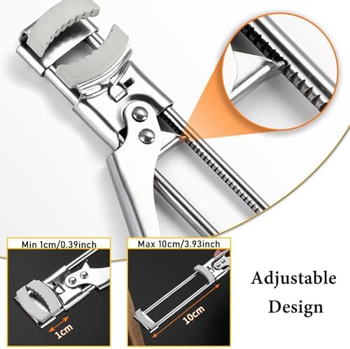 Jar Opener Bottle Opener, Adjustable Jar Openers, Multifunctional Stainless Steel Jar Lid Opener Gripper Can Opener for Weak Hands, Seniors with Arthritis, Manual, Kitchen Accessories