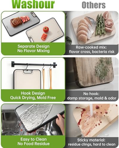 Non Toxic Cutting Board for Kitchen, Food Grade Stainless Steel Cutting Boards 2 in 1 Double Sides, Non Slip Cutting Mat15.9””