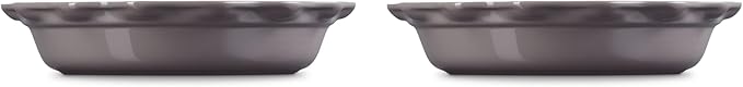 Le Creuset Stoneware Set of 2 Heritage Fluted Pie Dish, 9", Oyster