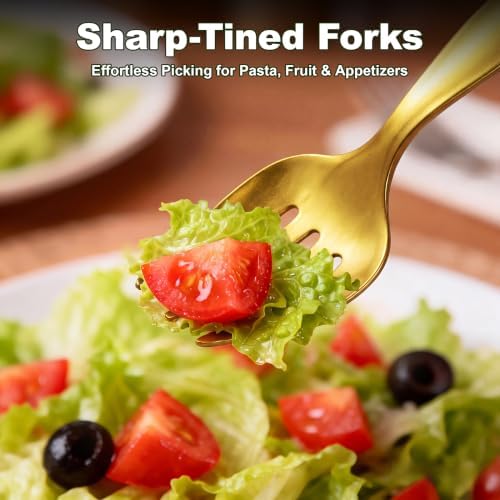 36Pcs Gold Disposable Serving Utensils Set, 9 Inch