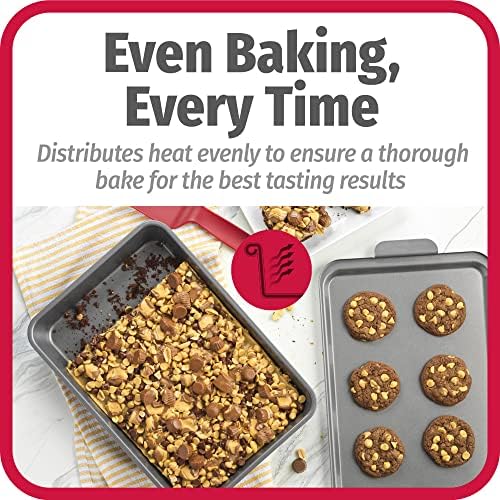 GoodCook Everyday Baking Pan with Metal Lid Nonstick Warp-Resistant Heavy-Gauge Steel Construction Even-Heating Oblong Cake Pan with Solid Oven-Safe Cover, Gray, 9 x 13 inches (Pack of 8)