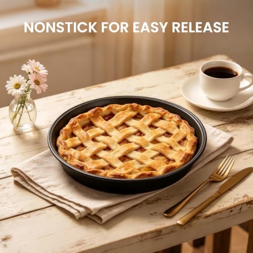 LISI 9 Inch Tart Pan, Nonstick Carbon Steel Fluted Baking Pan