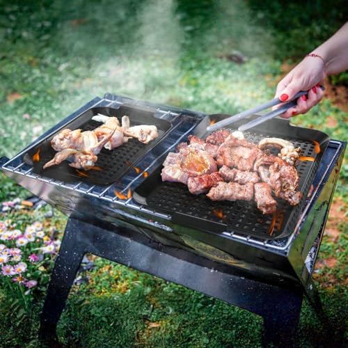 Covzoe 2 Pack Grill Pans, Nonstick Grill Topper for Outdoor Grill