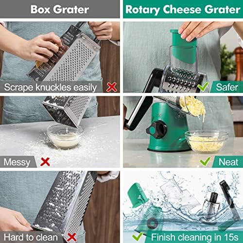 GDL Cheese Grater Hand Crank, Rotary Cheese shredder, Vegetable Slicer