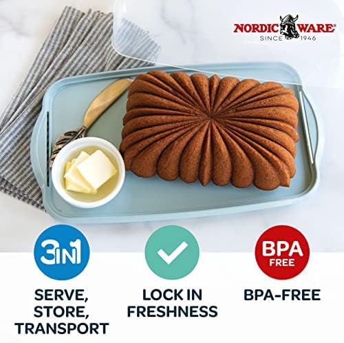 Nordic Ware Loaf Cake Keeper, Blue,12.8" L x 7.3" W x 4.6" H, Loaf Keeper (Pack of 3)