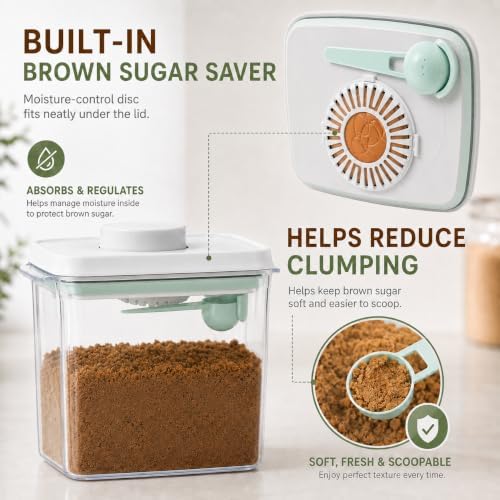 1.8 Qt Brown Sugar Container with Keeper, Scoop and Airtight Lid