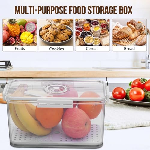 Gifhomfix Bread Box Bread Boxes for Kitchen Counter Airtight, Time Recording Bread Storage Container with Lid, Bread Keeper for Homemade Bread, Toast, Bagel, Donut and Cookies, LARGE White