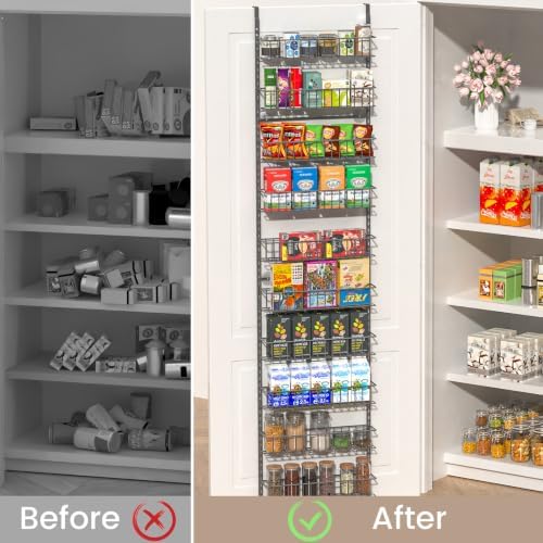 ElegantArray 9-Tier Pantry Door Organizer, Deep Gray