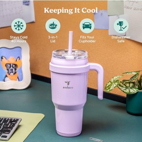 REDUCE 40 oz Stainless Steel Tumbler with Handle - Insulated Travel Mug