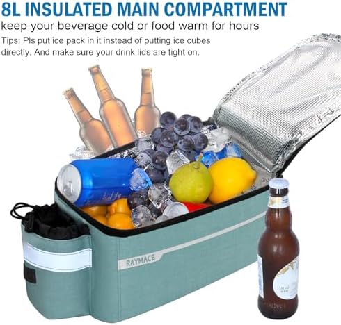 RAYMACE Bike Rear Rack Bag, Bike Trunk Cooler Bag