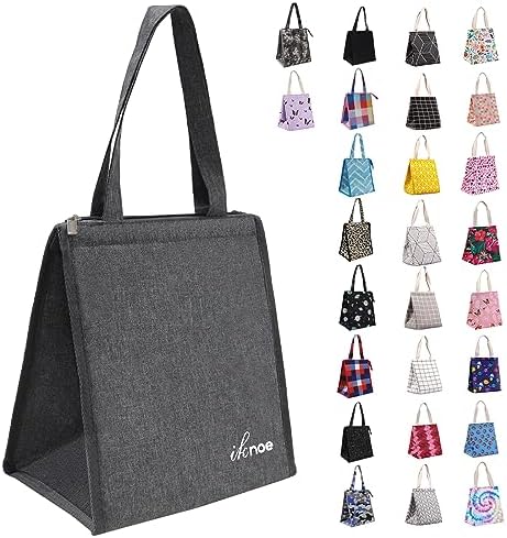 iknoe 9L Insulated Lunch Bag for Men & Women, Leak-Resistant Plaingrey