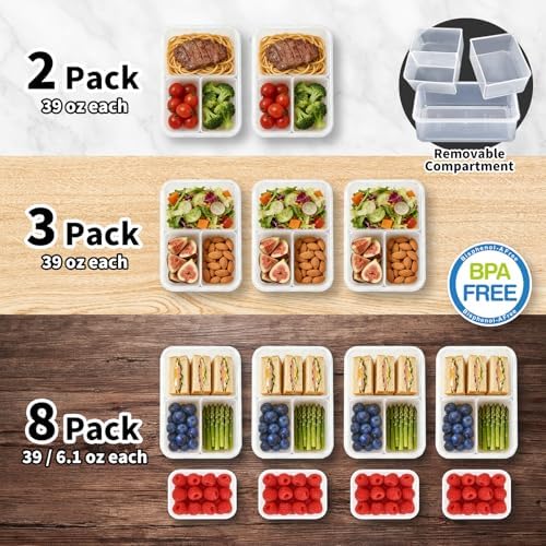 KIGI Food Storage Container Set for Meal Prep & Lunch, 0.7/4.7 Cup, 8 Pack