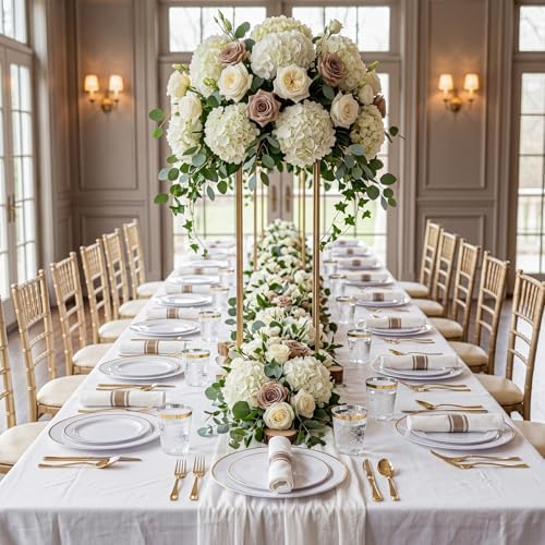 WDF 180 Count Gold Plastic Silverware Set - Heavy Duty Disposable Cutlery (60 Forks, 60 Knives, 60 Spoons) - BPA-Free Gold Flatware for Wedding/Fall Party/Baby Shower/Thanksgiving/Christmas