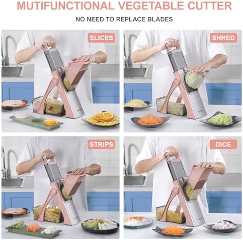 All in 1 Upgraded Version Safe Mandoline Slicer for Kitchen, Veggie Slicer