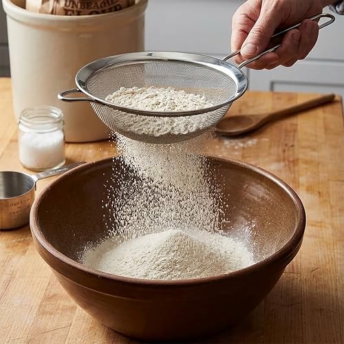 3 PCS Fine Mesh Strainer, Metal Wire Sieve with Handlle for Kitchen Sifting