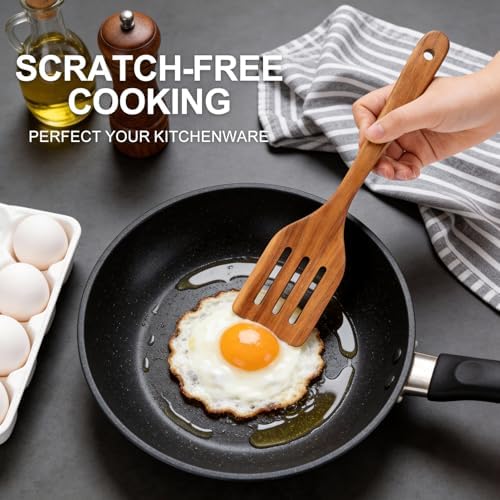 Non Toxic Wooden Cooking Utensils Set Flat Wood Spatula Spurtle Scraper