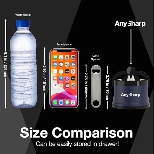 AnySharp – Editions – Easy to Use, Hands Free Knife Sharpener - Navy