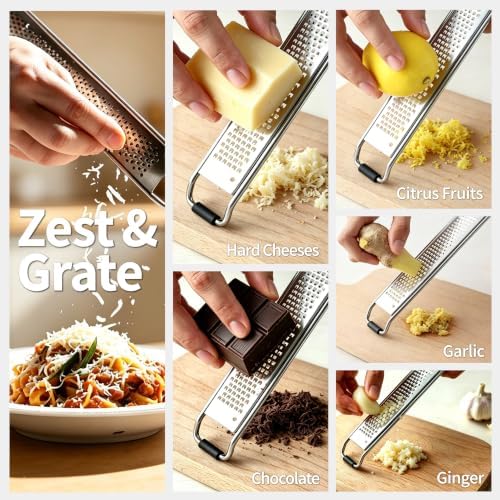 Cheese Grater with Non-Slip Handle, Lemon Zester,L15"x W1.4"
