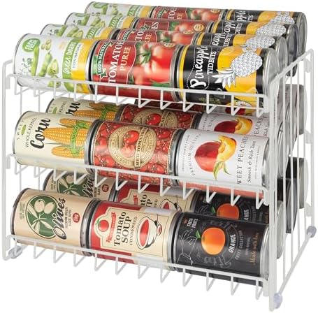 Kitchen Details 3 Tier Can Storage Organizer Rack in White