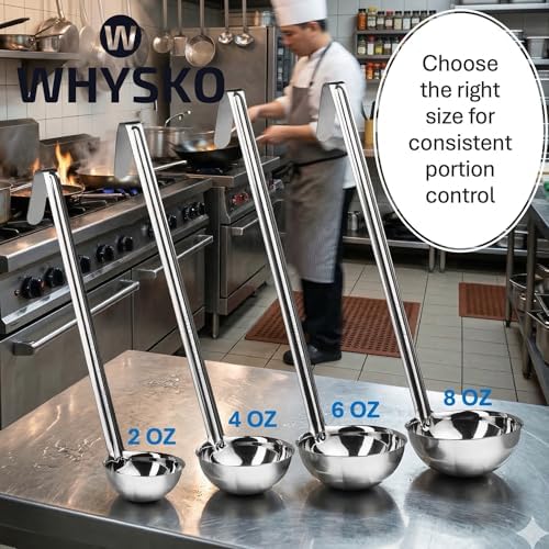 Stainless Steel Soup Ladle, 4 oz Metal Serving Spoon, Heat Resistant