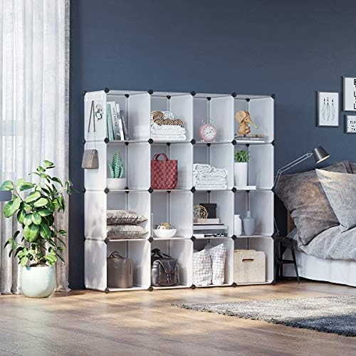 C&AHOME 16 Cube Storage Organizer Cube Shelves Units Storage Cubes, White