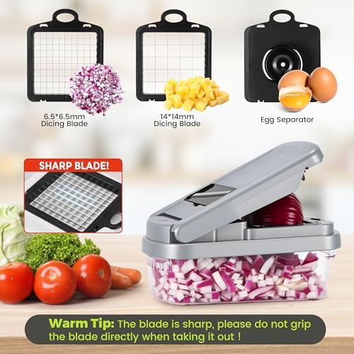 Yusshn Vegetable Chopper, 12-in-1 Food Veggie Chopper Cutter with Container