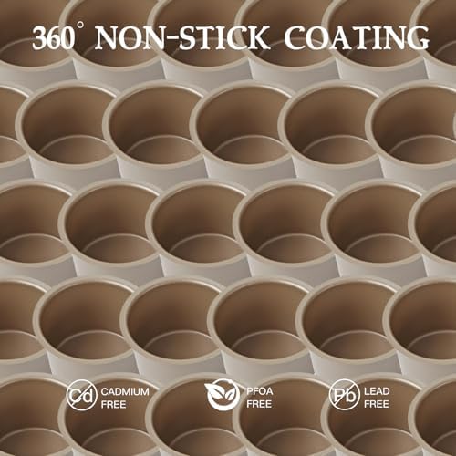 Stackable Muffin Pan Set, 6 Individual Nonstick Muffin Cups