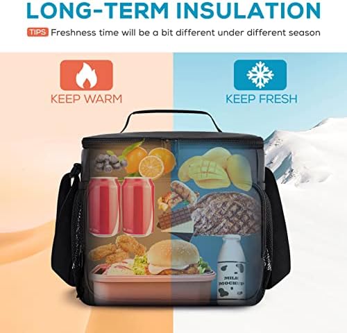 TOURIT Large Lunch Bag 14L Insulated Lunch Box Lunch Cooler for Men Women Work, Black